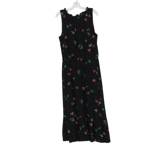 17 Old Navy Black Floral Maxi Dress XL  100% Rayon Floral Print  Sleeveless - Picture 2 of 4